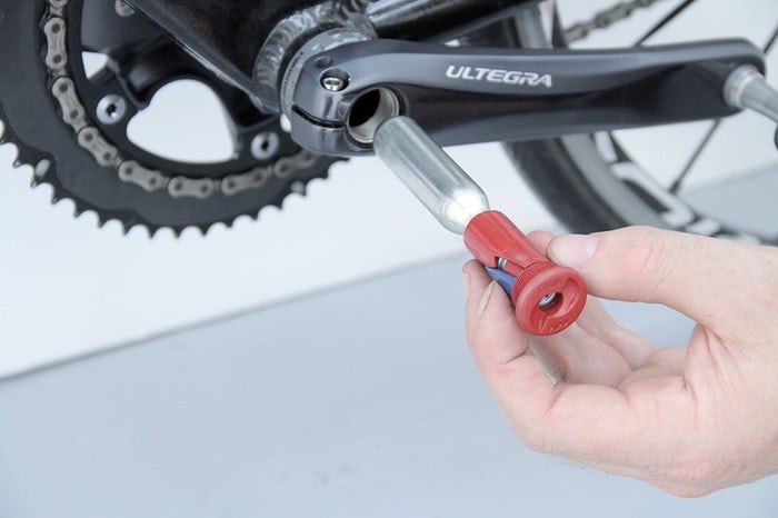 Crankpump - CO2 cartridge dalam crank sepeda