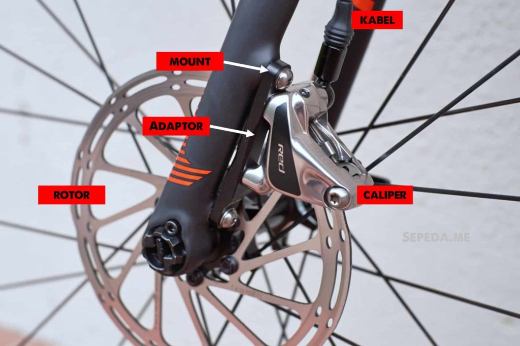 Komponen pada disc brake sepeda